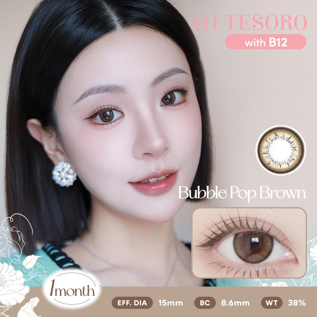 Bubble Pop Brown-Mi Tesoro Monthly Color Con 2pcs (Eff dia:14.5mm)