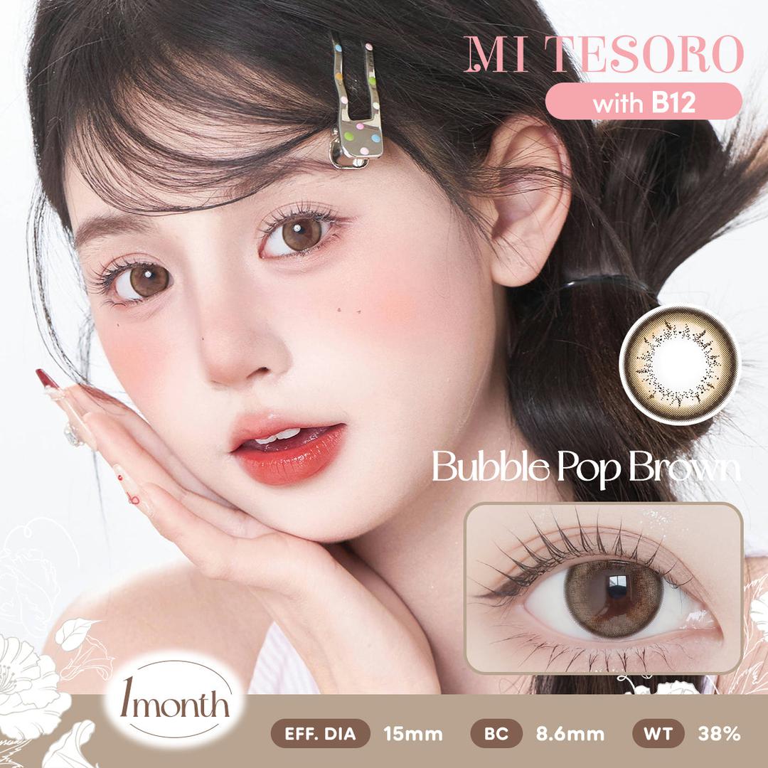 Bubble Pop Brown-Mi Tesoro Monthly Color Con 2pcs (Eff dia:14.5mm)