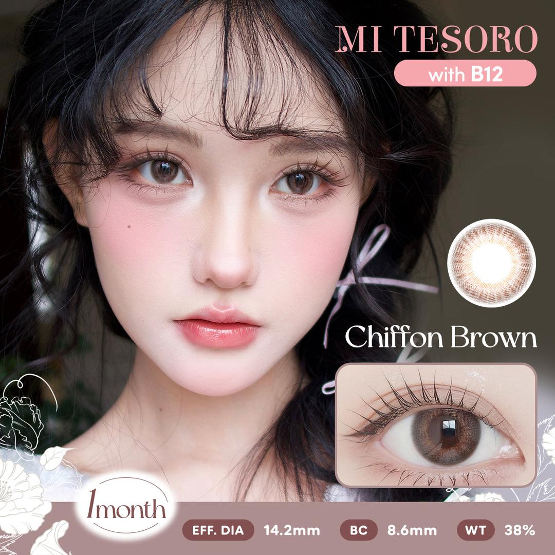 Chiffon Brown-Mi Tesoro Monthly Color Con 2pcs (Eff dia:14.2mm)