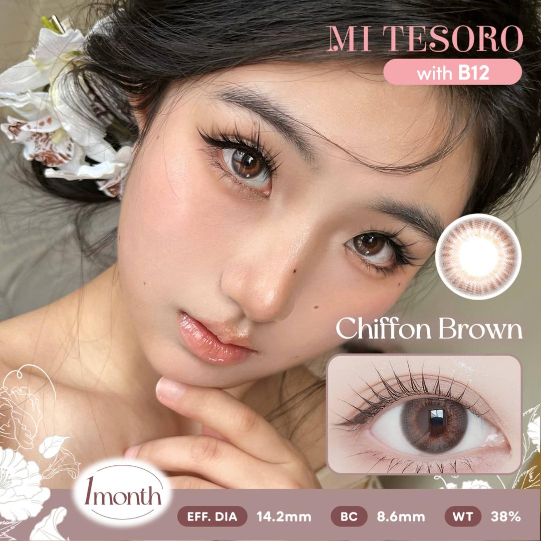 Chiffon Brown-Mi Tesoro Monthly Color Con 2pcs (Eff dia:14.2mm)