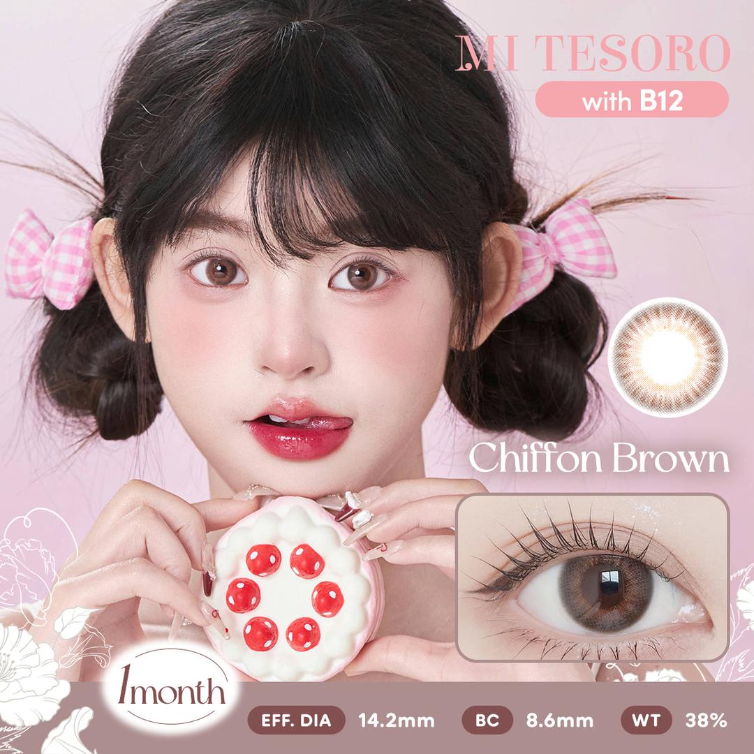 Chiffon Brown-Mi Tesoro Monthly Color Con 2pcs (Eff dia:14.2mm)