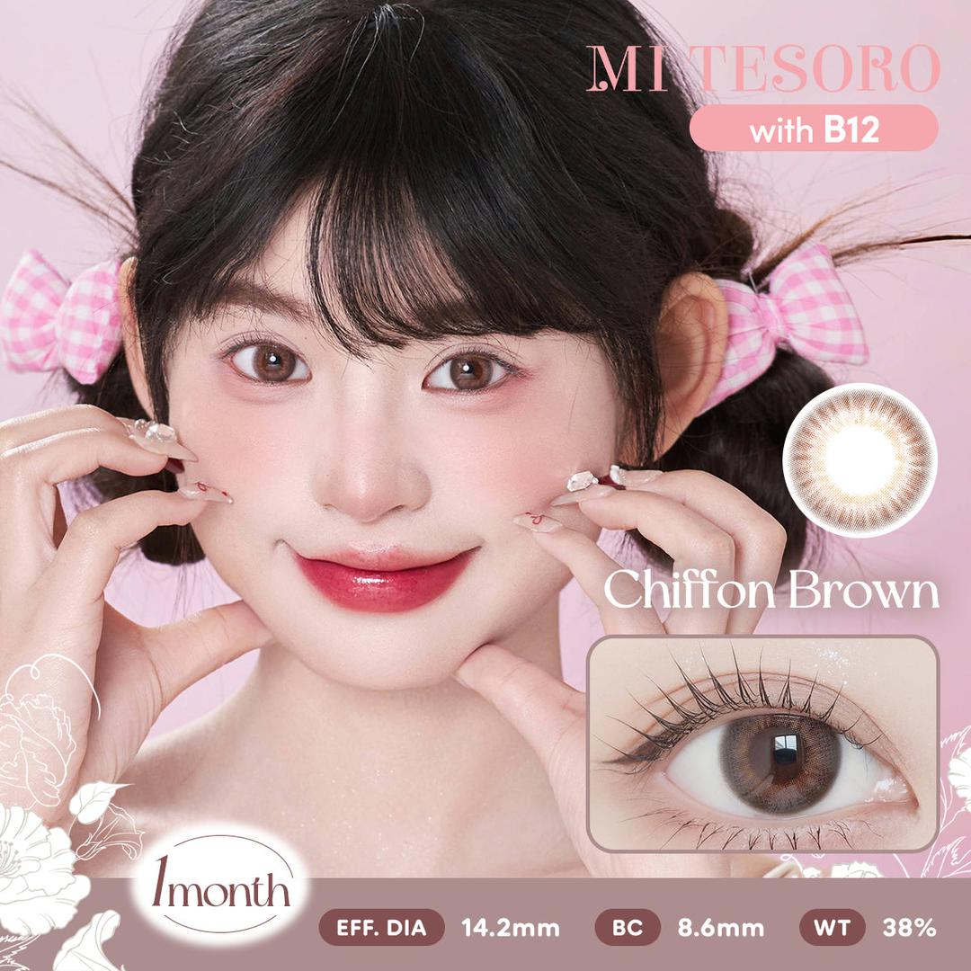 Chiffon Brown-Mi Tesoro Monthly Color Con 2pcs (Eff dia:14.2mm)