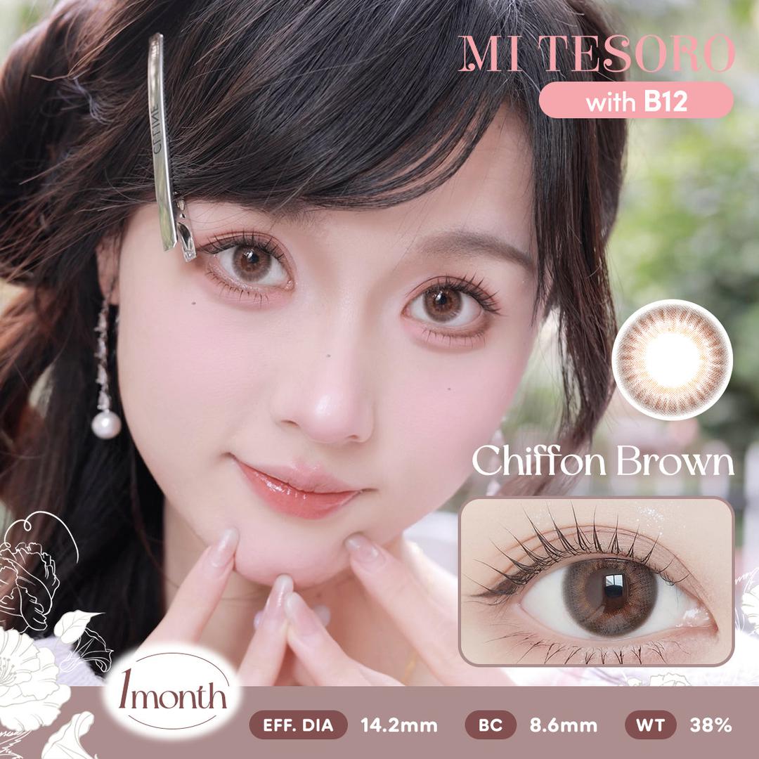 Chiffon Brown-Mi Tesoro Monthly Color Con 2pcs (Eff dia:14.2mm)
