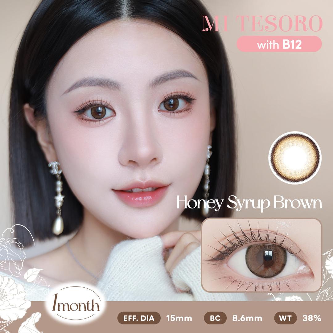Honey Syrup Brown-Mi Tesoro Monthly Color Con 2pcs (Eff dia:15mm)