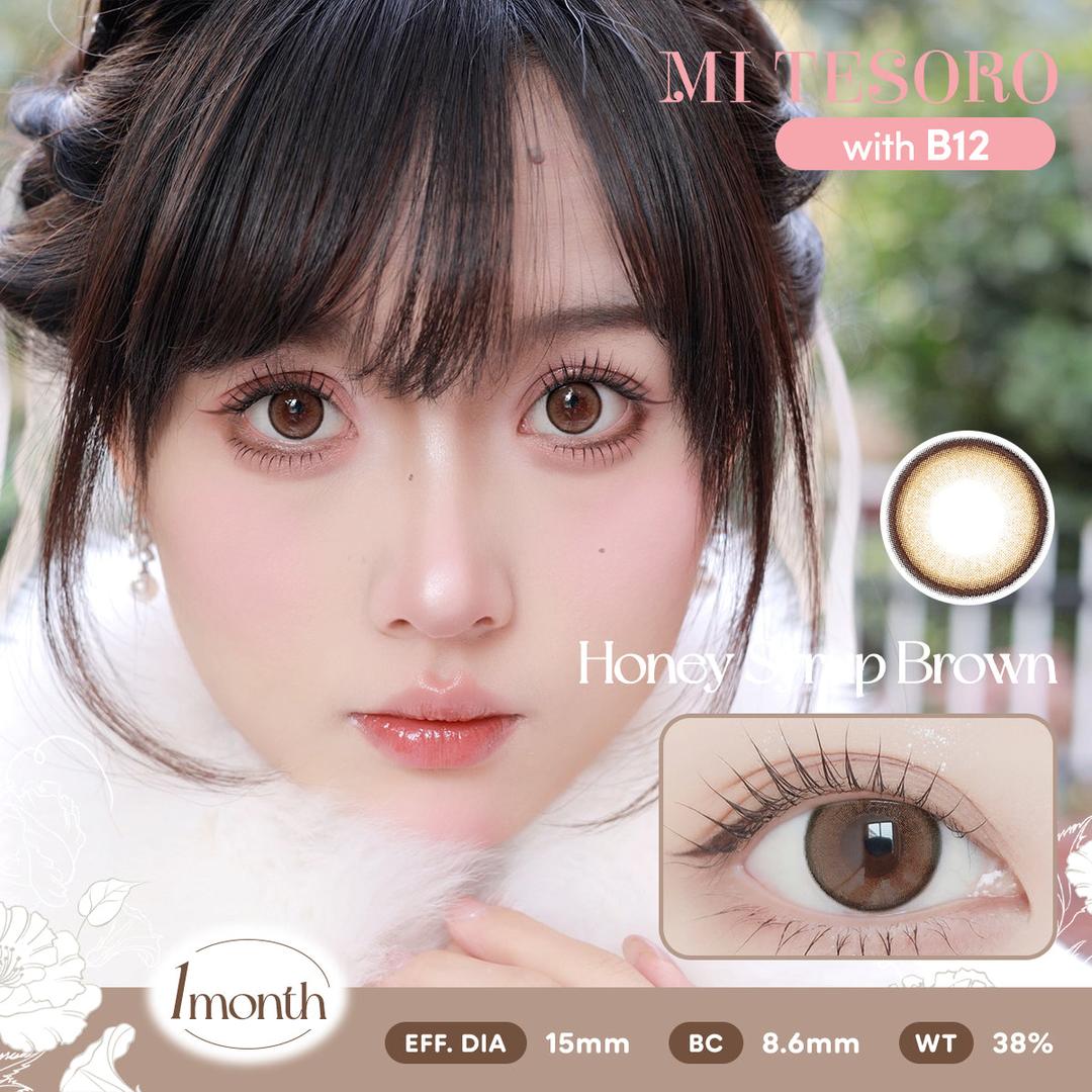 Honey Syrup Brown-Mi Tesoro Monthly Color Con 2pcs (Eff dia:15mm)