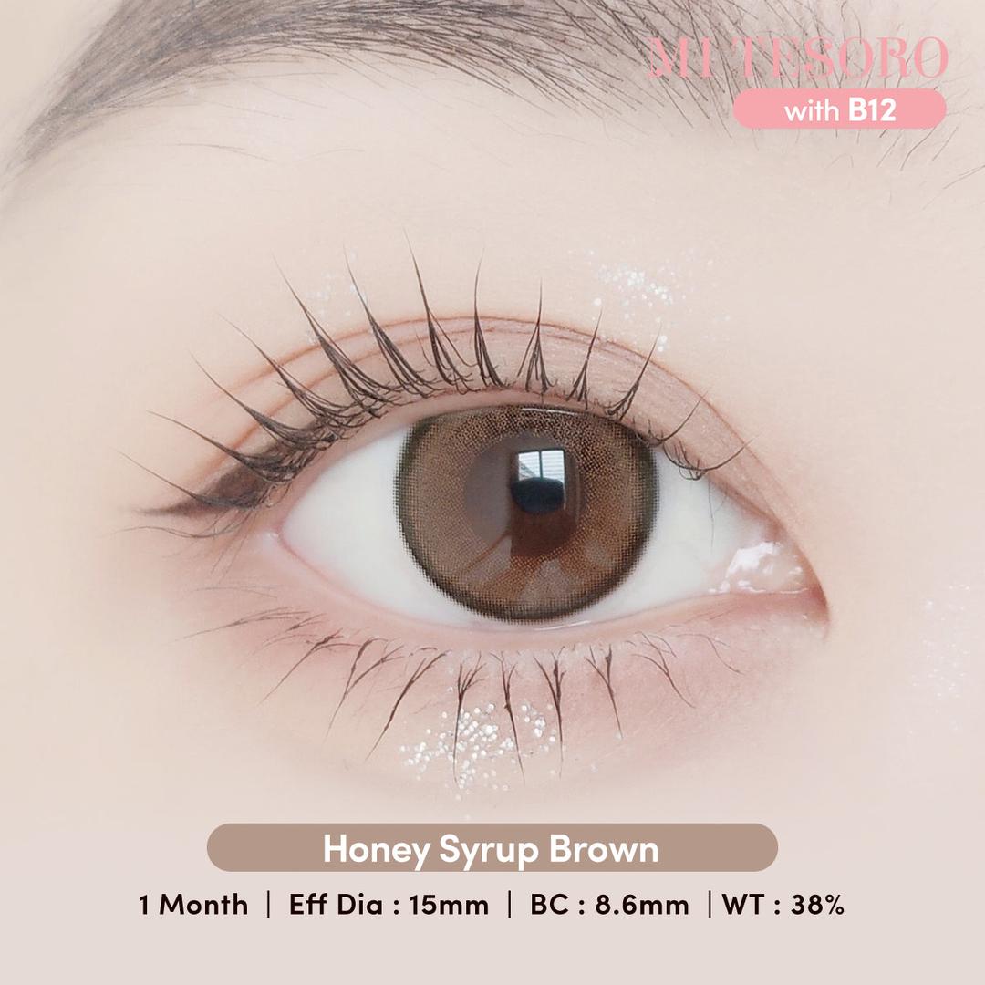 Honey Syrup Brown-Mi Tesoro Monthly Color Con 2pcs (Eff dia:15mm)