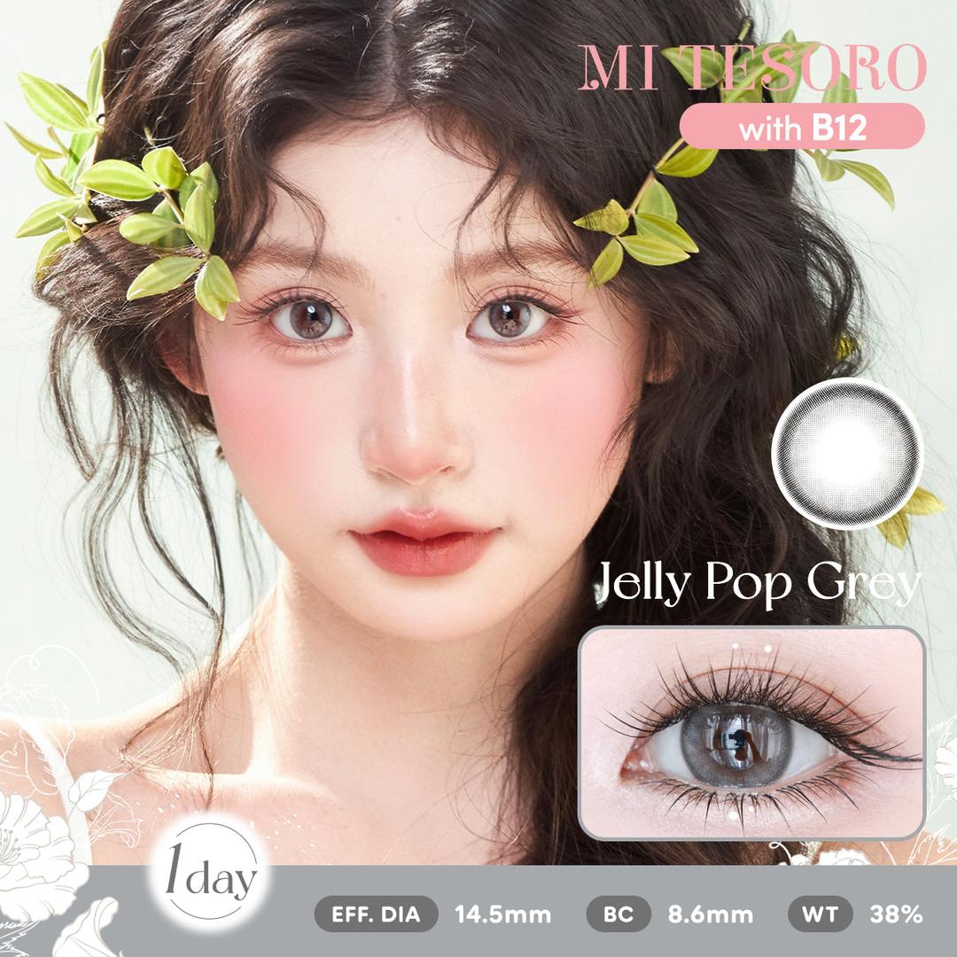 Jelly Pop Grey-Mi Tesoro 1 Day Color Con 10pcs (Eff dia:14.5mm)