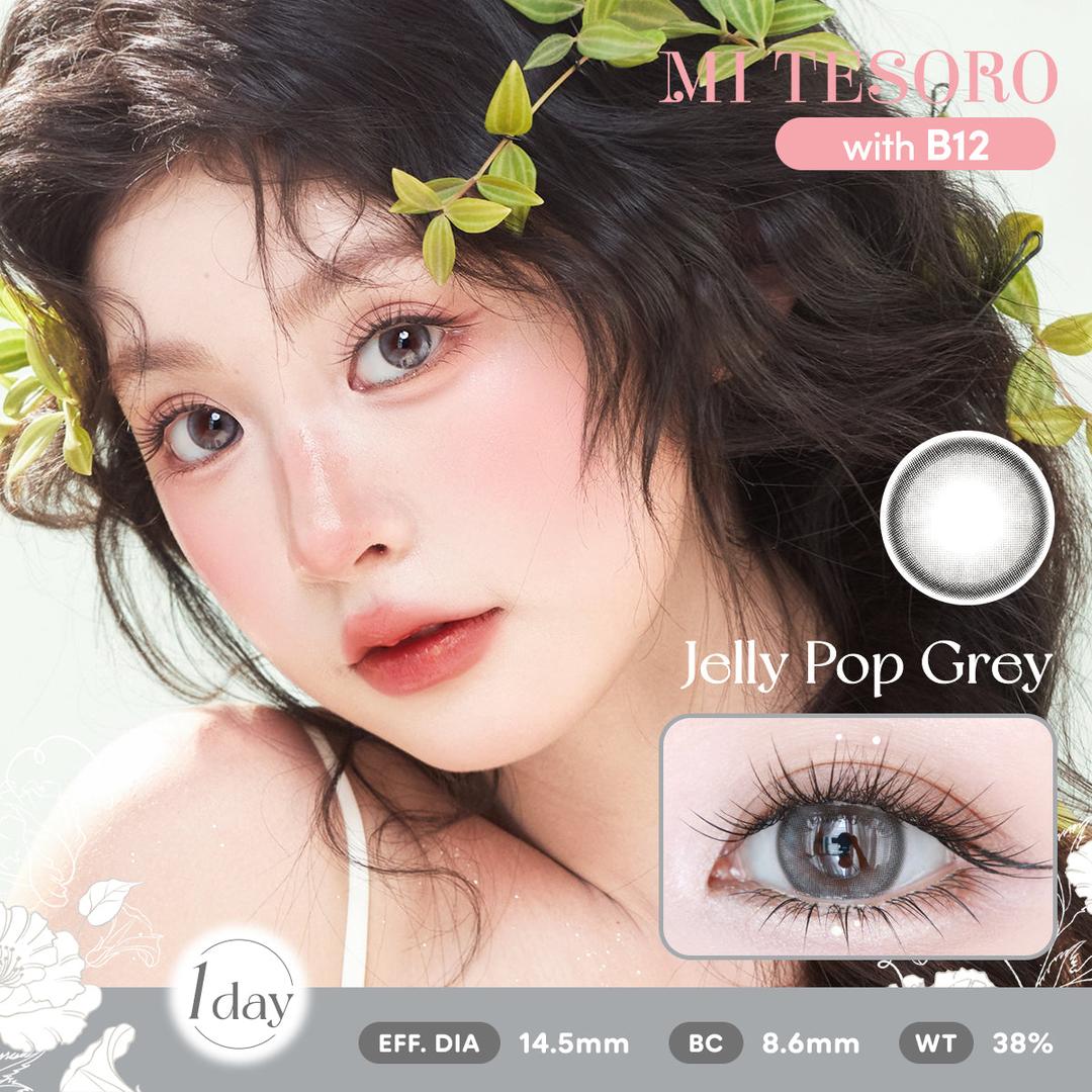 Jelly Pop Grey-Mi Tesoro 1 Day Color Con 10pcs (Eff dia:14.5mm)