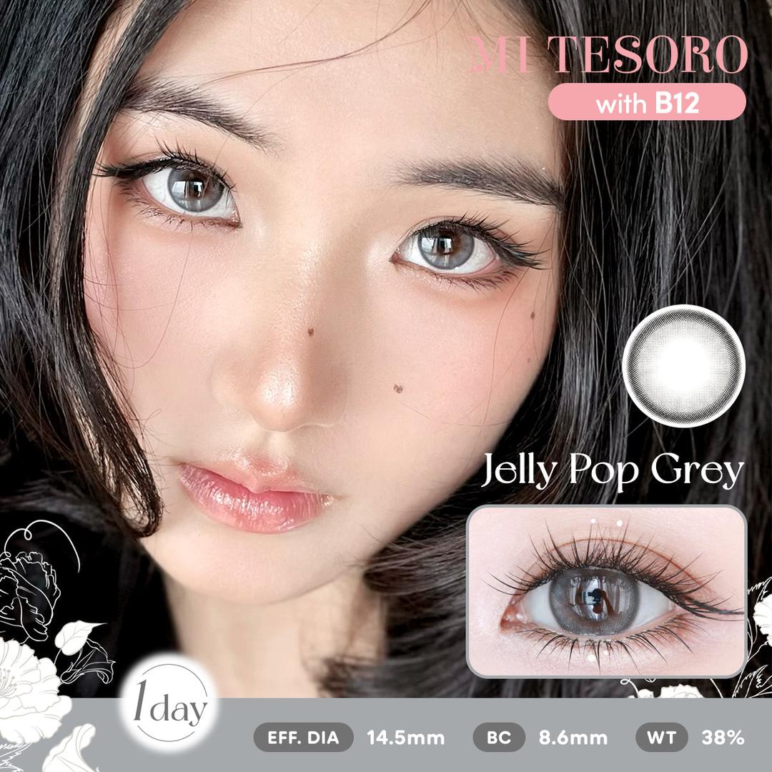Jelly Pop Grey-Mi Tesoro 1 Day Color Con 10pcs (Eff dia:14.5mm)