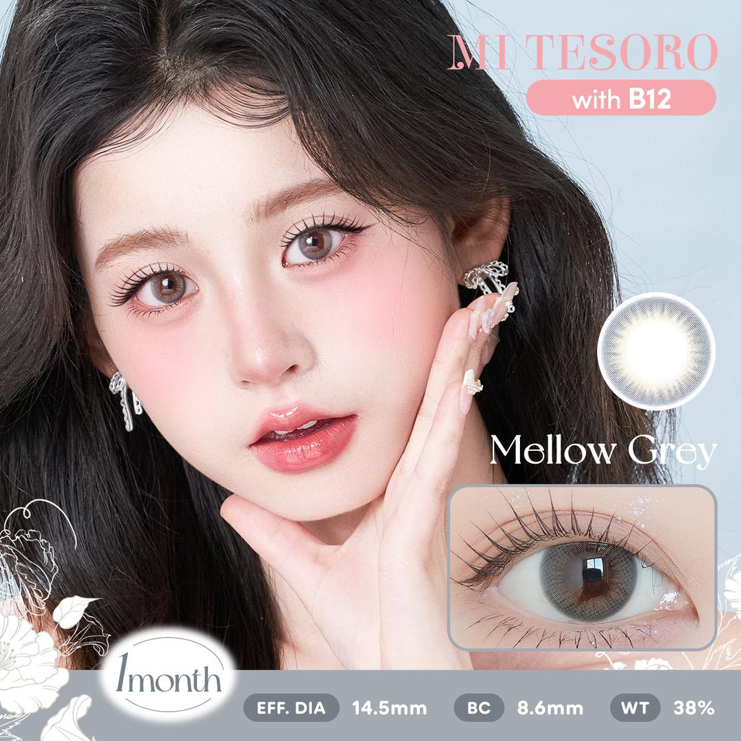 Mellow Grey-Mi Tesoro Monthly Color Con 2pcs (Eff dia:14.5mm)