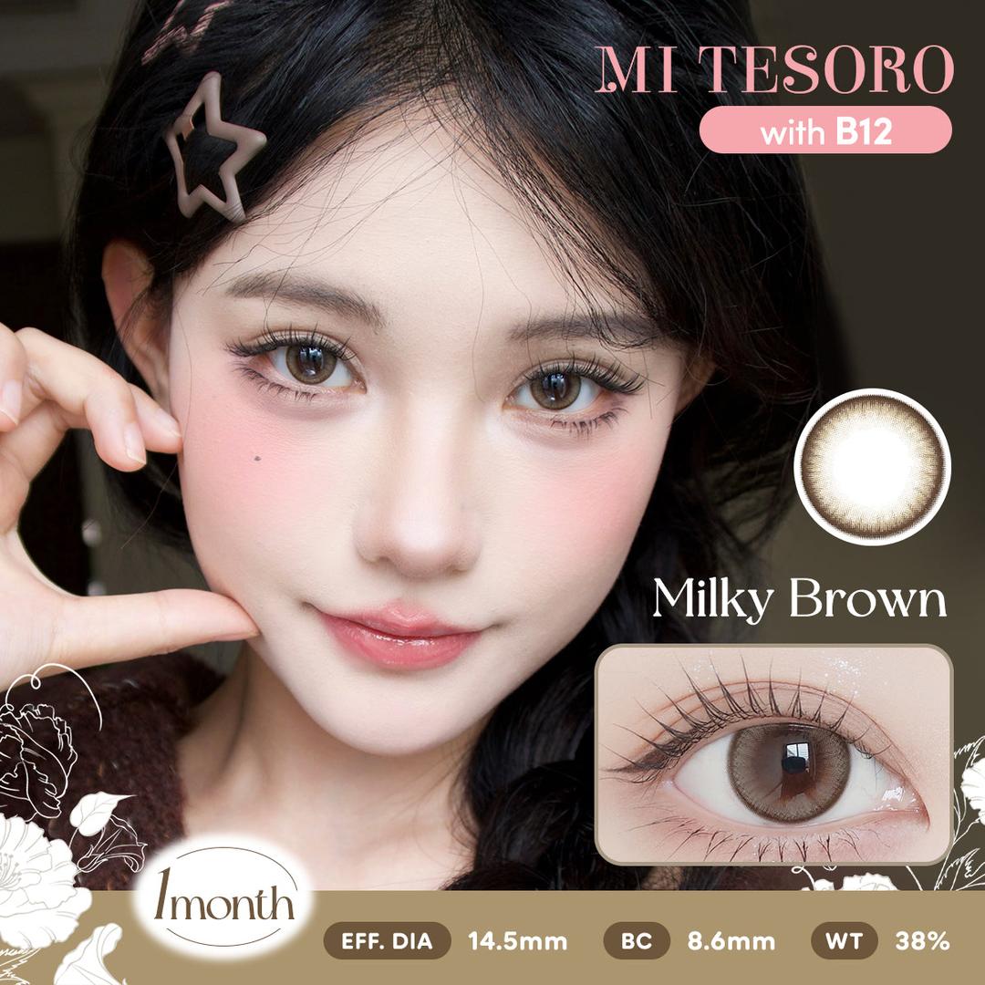 Milky Brown-Mi Tesoro Monthly Color Con 2pcs (Eff dia:14.5mm)
