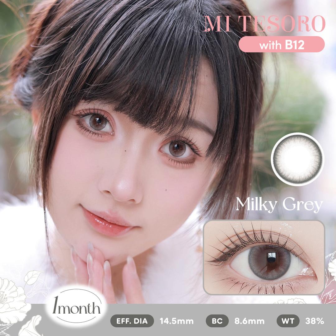 Milky Grey-Mi Tesoro Monthly Color Con 2pcs (Eff dia:14.5mm)