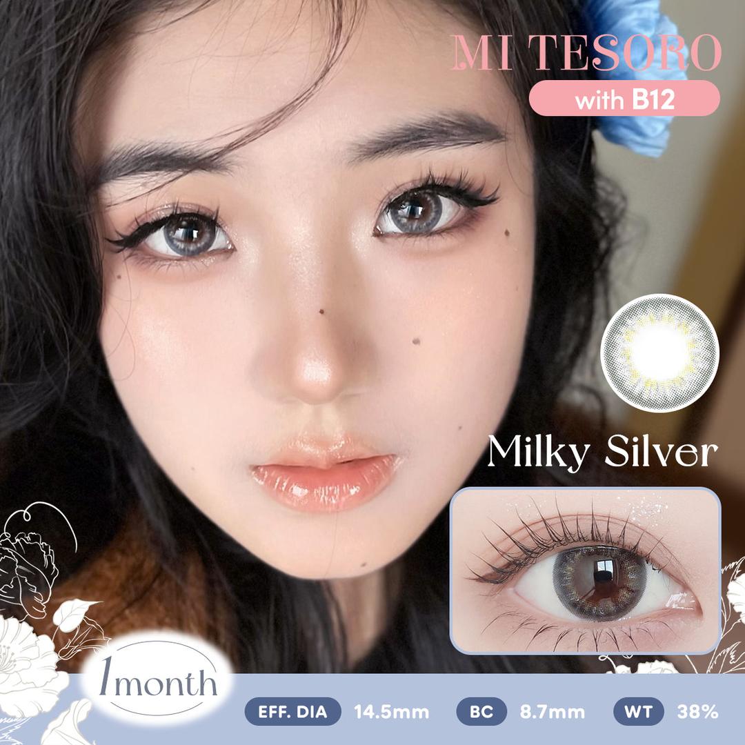 Milky Silver-Mi Tesoro Monthly Color Con 2pcs (Eff Dia:14.5mm)