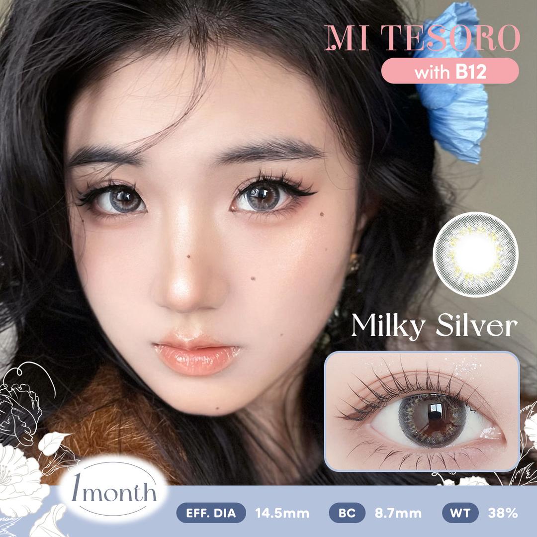 Milky Silver-Mi Tesoro Monthly Color Con 2pcs (Eff Dia:14.5mm)