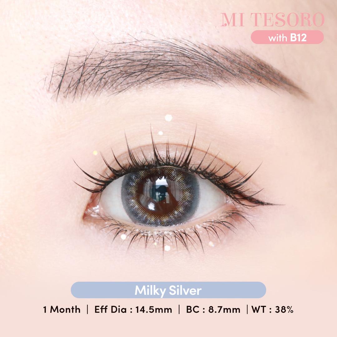 Milky Silver-Mi Tesoro Monthly Color Con 2pcs (Eff Dia:14.5mm)