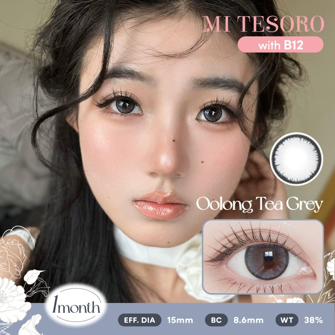Oolong Tea Grey-Mi Tesoro Monthly Color Con 2pcs (Eff dia:15mm)