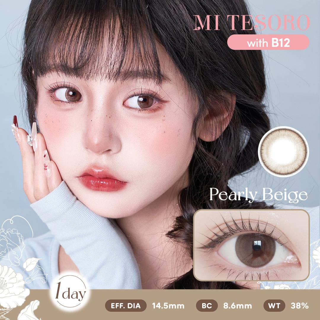 Pearly Beige-Mi Tesoro 1 Day Color Con 10pcs (Eff dia:14.5mm)
