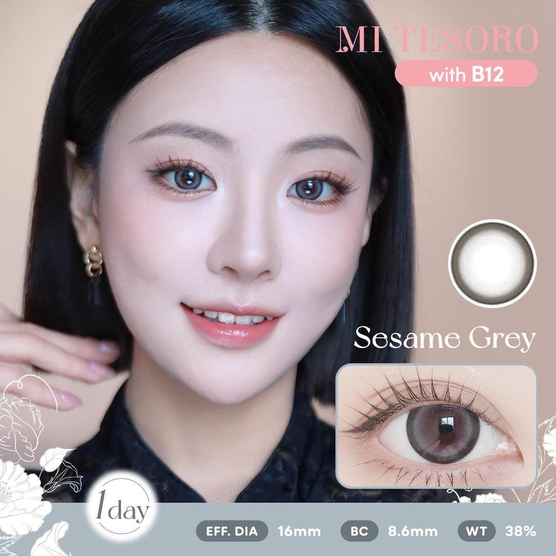Sesame Grey-Mi Tesoro 1 Day Color Con 10pcs (Eff dia:16mm)