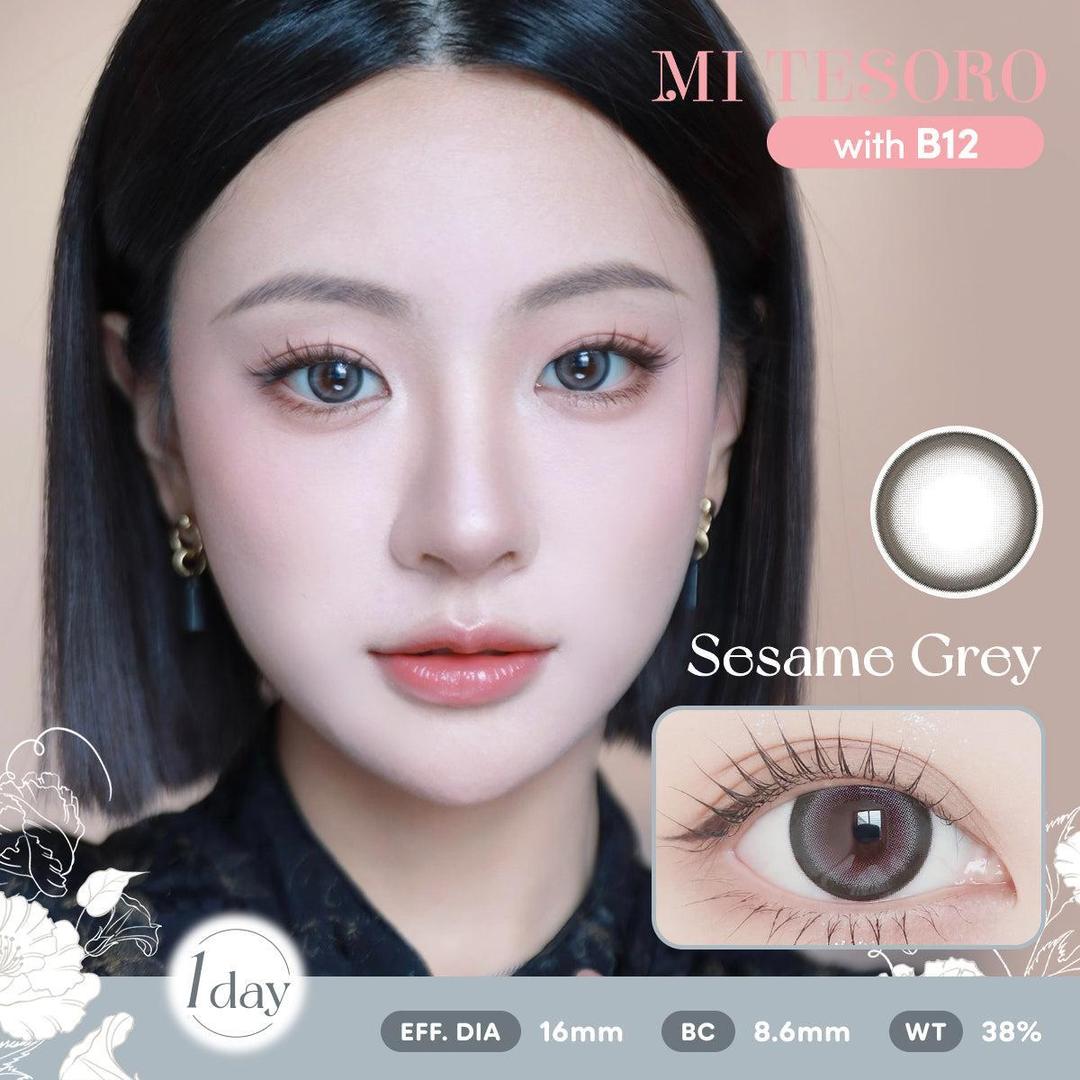 Sesame Grey-Mi Tesoro 1 Day Color Con 10pcs (Eff dia:16mm)