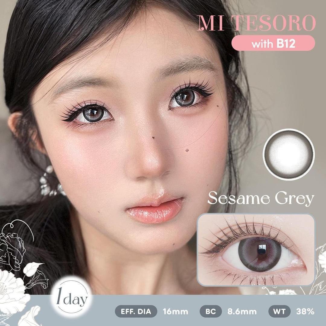 Sesame Grey-Mi Tesoro 1 Day Color Con 10pcs (Eff dia:16mm)