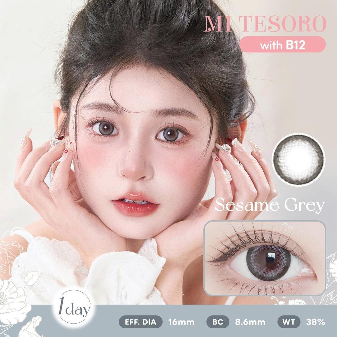 Sesame Grey-Mi Tesoro 1 Day Color Con 10pcs (Eff dia:16mm)