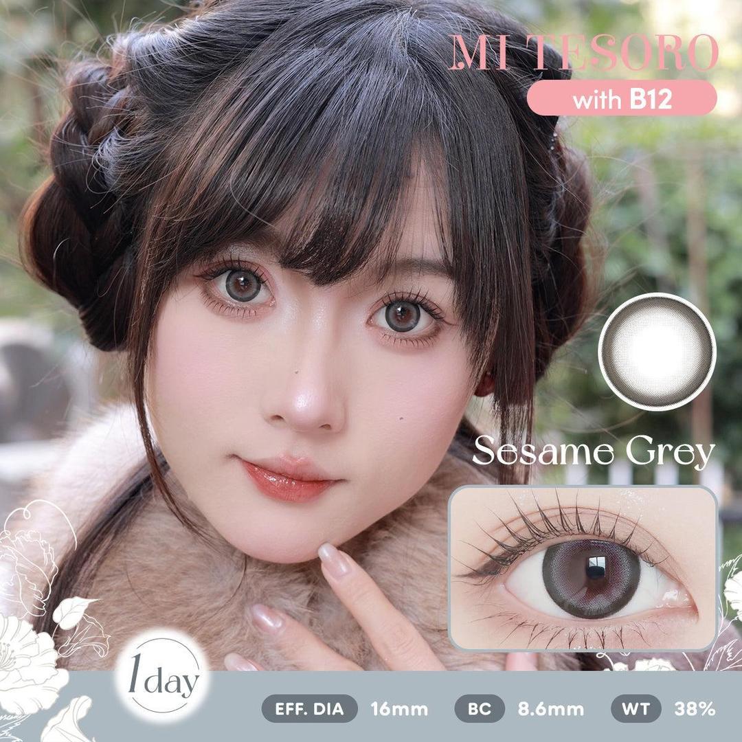 Sesame Grey-Mi Tesoro 1 Day Color Con 10pcs (Eff dia:16mm)