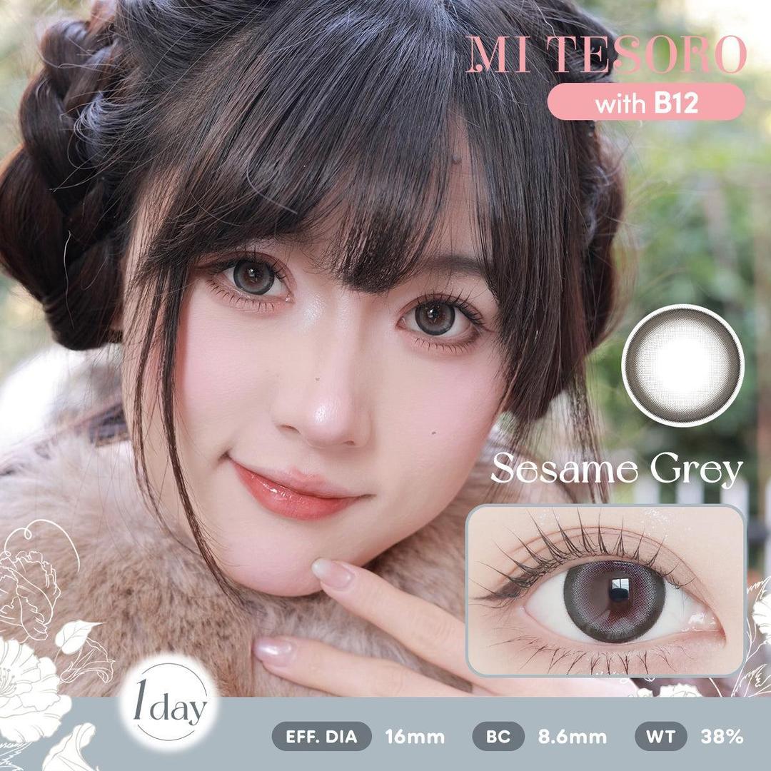 Sesame Grey-Mi Tesoro 1 Day Color Con 10pcs (Eff dia:16mm)
