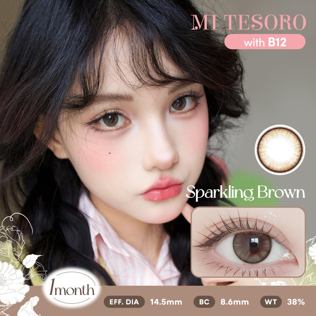 Sparkling Brown-Mi Tesoro Monthly Color Con 2pcs (Eff dia:14.5mm)