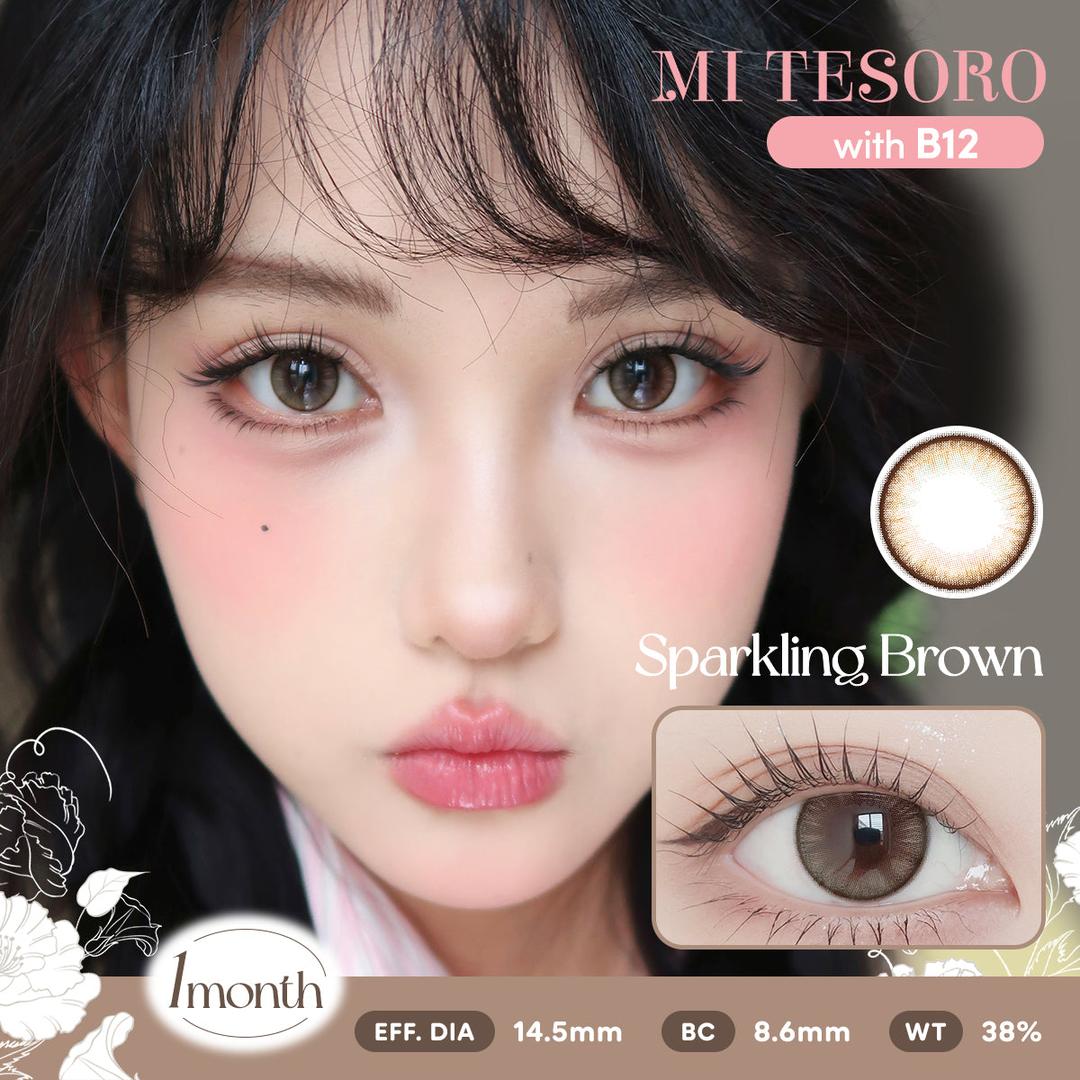 Sparkling Brown-Mi Tesoro Monthly Color Con 2pcs (Eff dia:14.5mm)