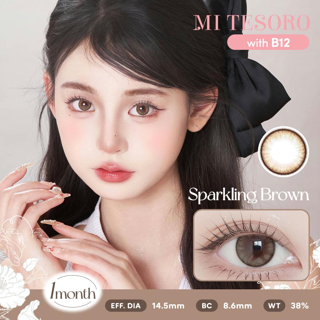Sparkling Brown-Mi Tesoro Monthly Color Con 2pcs (Eff dia:14.5mm)