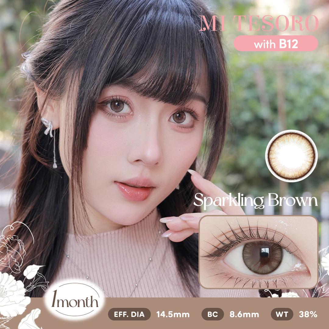 Sparkling Brown-Mi Tesoro Monthly Color Con 2pcs (Eff dia:14.5mm)