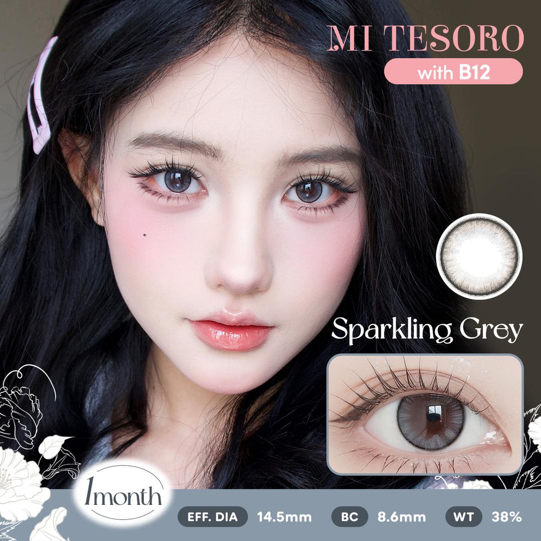 Sparkling Grey-Mi Tesoro Monthly Color Con 2pcs (Eff dia:14.5mm)