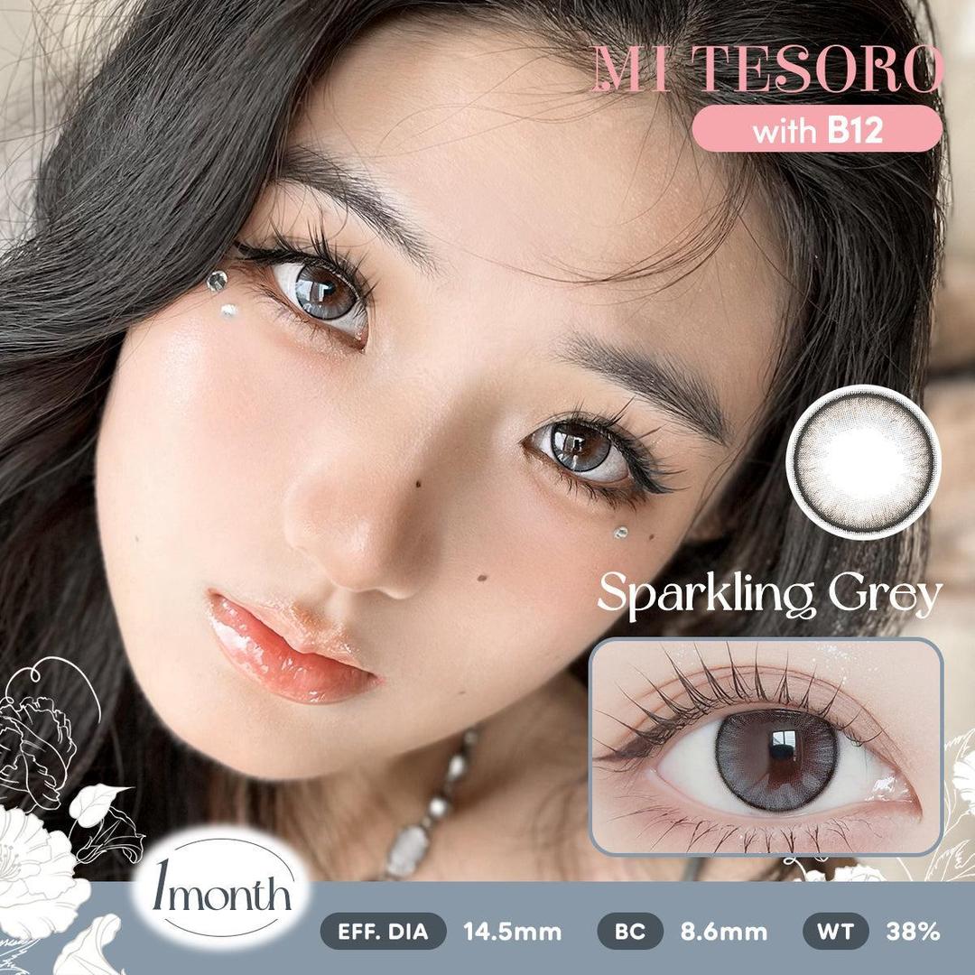 Sparkling Grey-Mi Tesoro Monthly Color Con 2pcs (Eff dia:14.5mm)