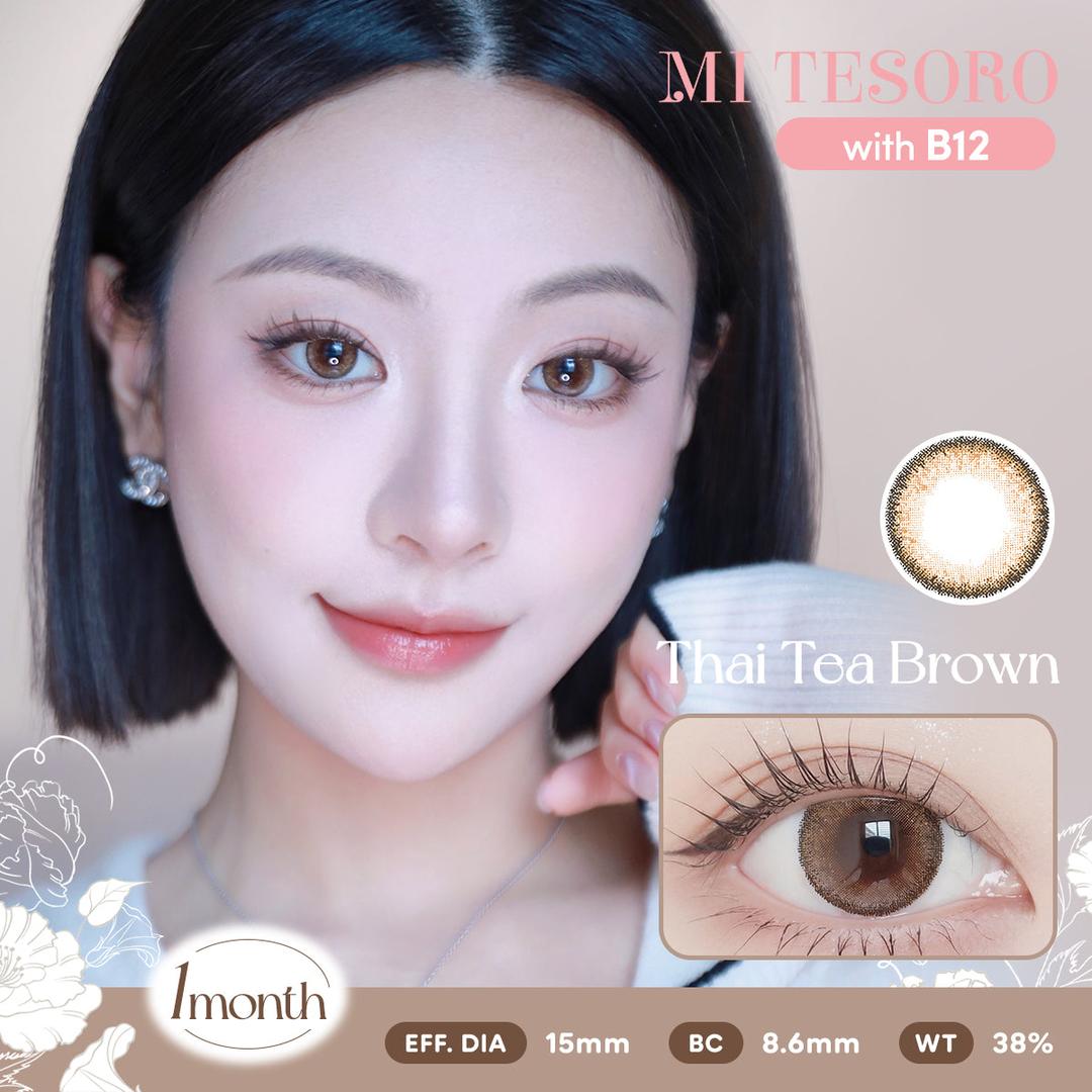 Thai Tea Brown-Mi Tesoro Monthly Color Con 2pcs (Eff dia:15mm)