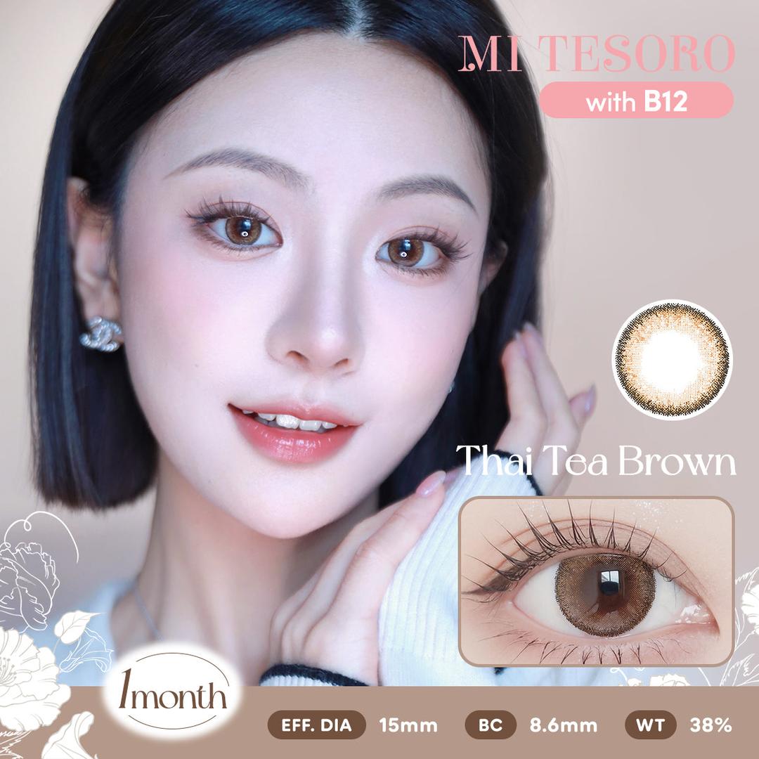 Thai Tea Brown-Mi Tesoro Monthly Color Con 2pcs (Eff dia:15mm)