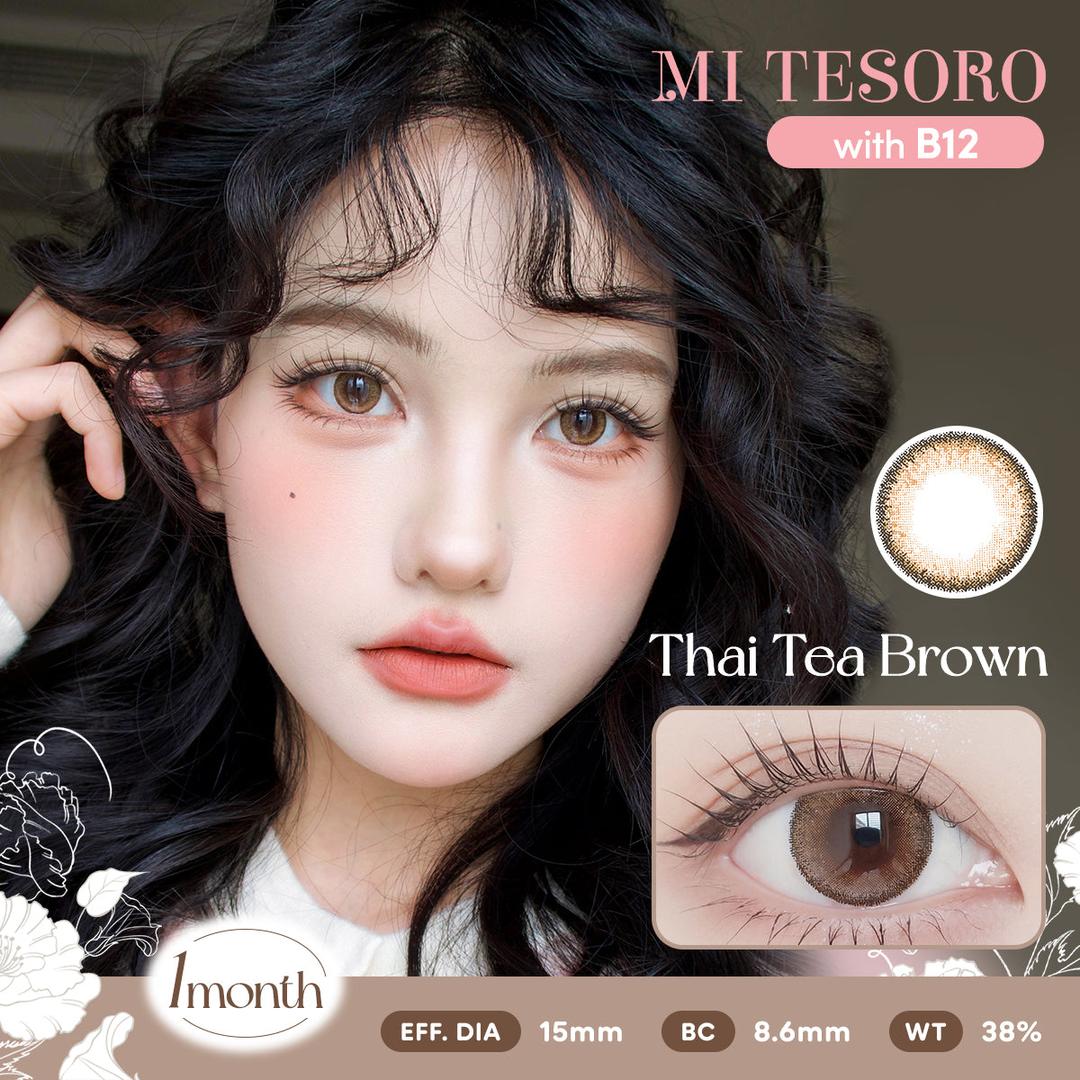 Thai Tea Brown-Mi Tesoro Monthly Color Con 2pcs (Eff dia:15mm)