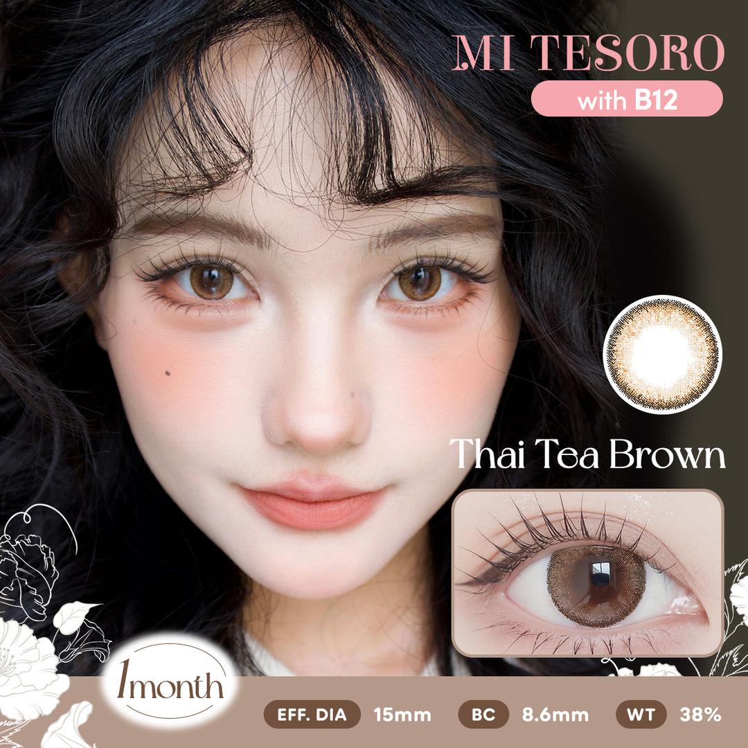 Thai Tea Brown-Mi Tesoro Monthly Color Con 2pcs (Eff dia:15mm)