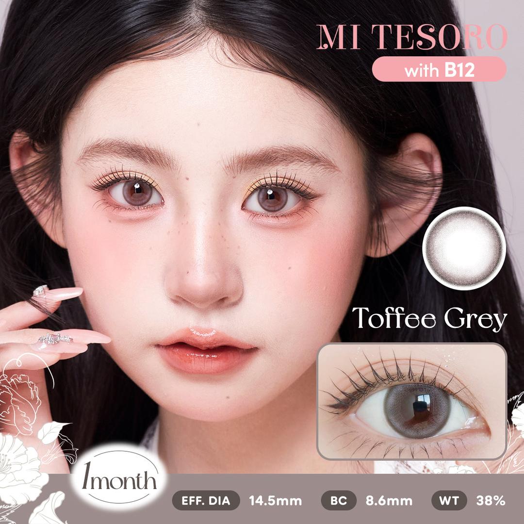 Toffee Grey -Mi Tesoro Monthly Color Con 2pcs (Eff dia:14.5mm)