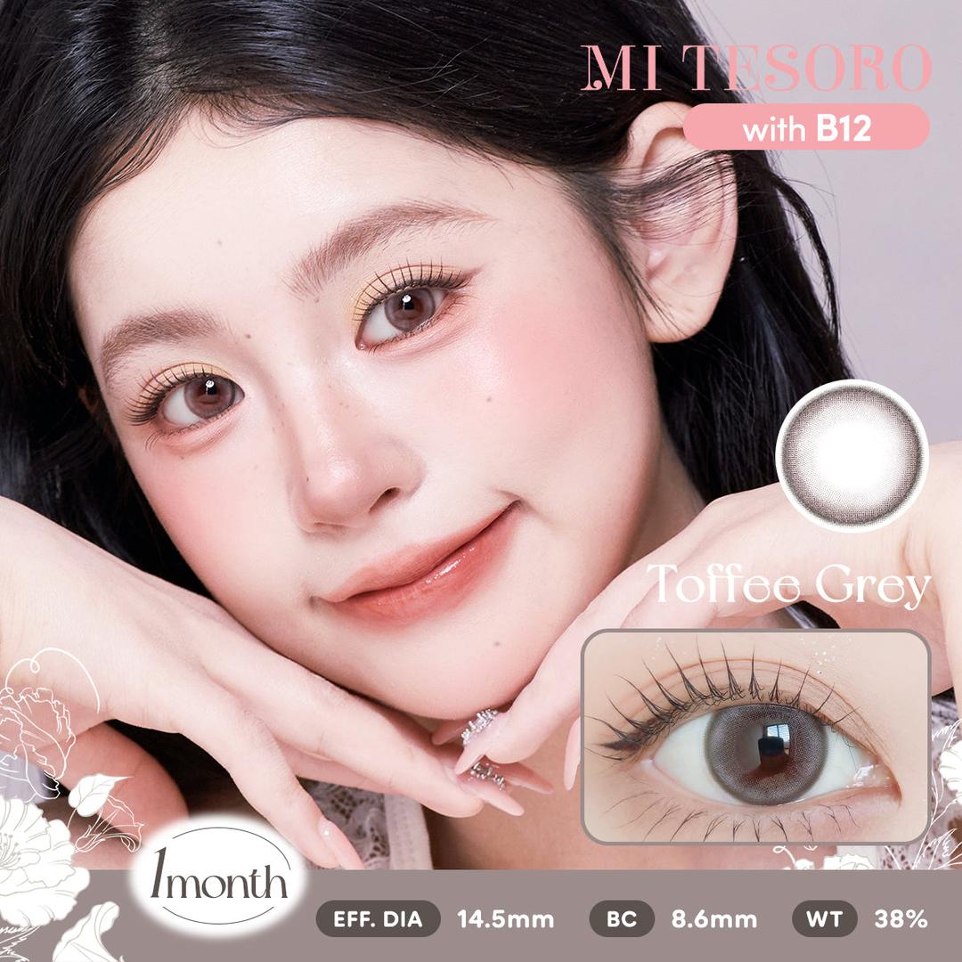 Toffee Grey -Mi Tesoro Monthly Color Con 2pcs (Eff dia:14.5mm)