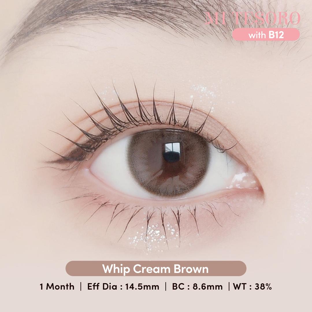 Whip Cream Brown-Mi Tesoro Monthly Color Con 2pcs(Eff dia:14.5mm)