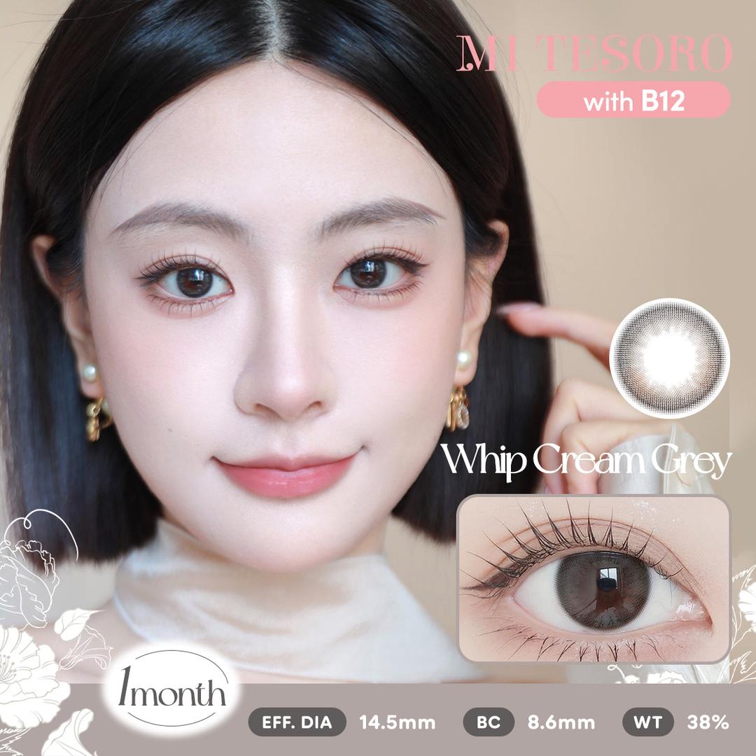 Whip Cream Grey-Mi Tesoro Monthly Color Con 2pcs(Eff dia:14.5mm)