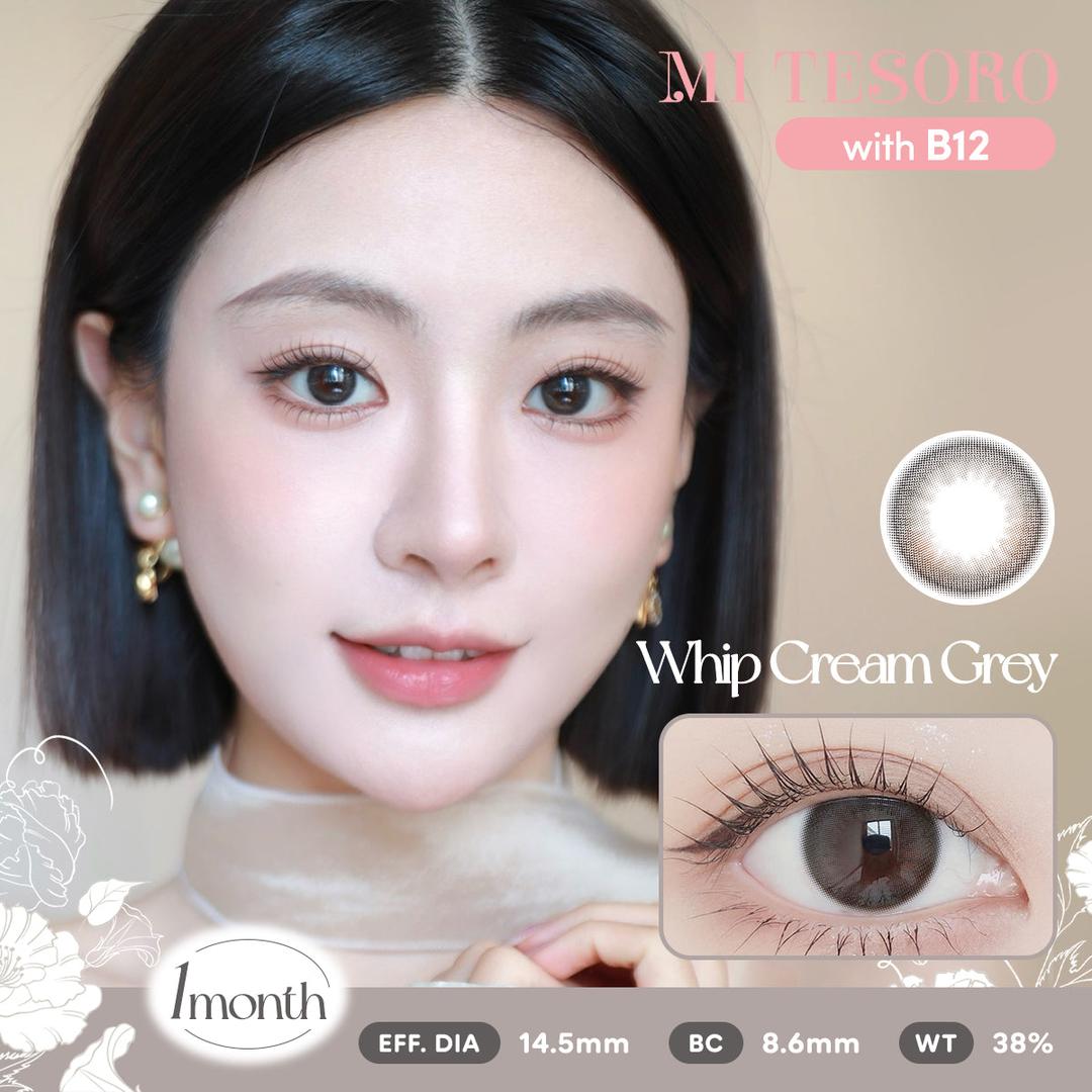 Whip Cream Grey-Mi Tesoro Monthly Color Con 2pcs(Eff dia:14.5mm)