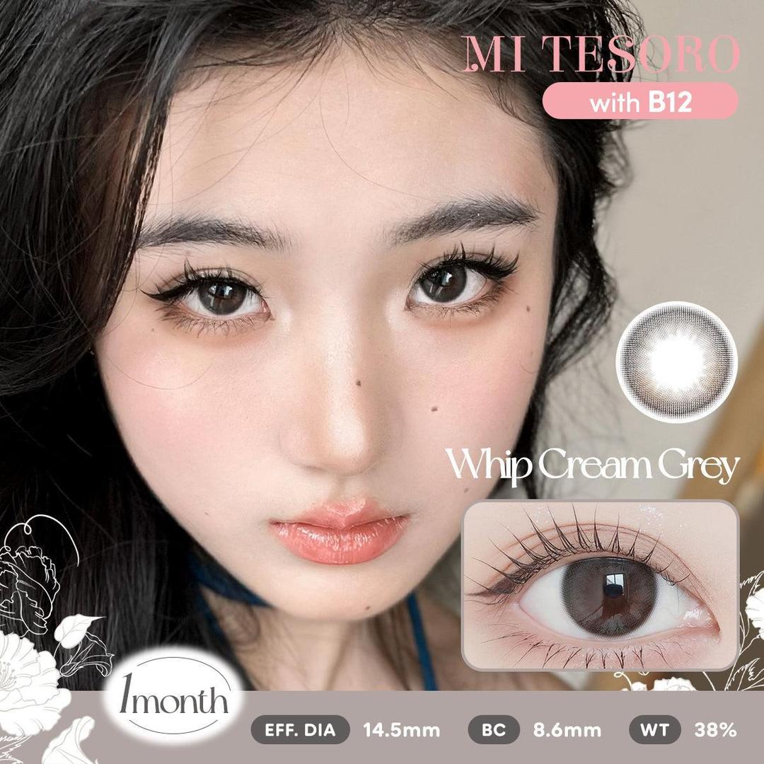 Whip Cream Grey-Mi Tesoro Monthly Color Con 2pcs(Eff dia:14.5mm)