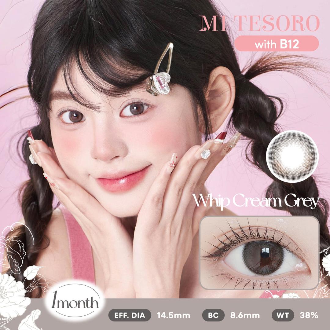 Whip Cream Grey-Mi Tesoro Monthly Color Con 2pcs(Eff dia:14.5mm)